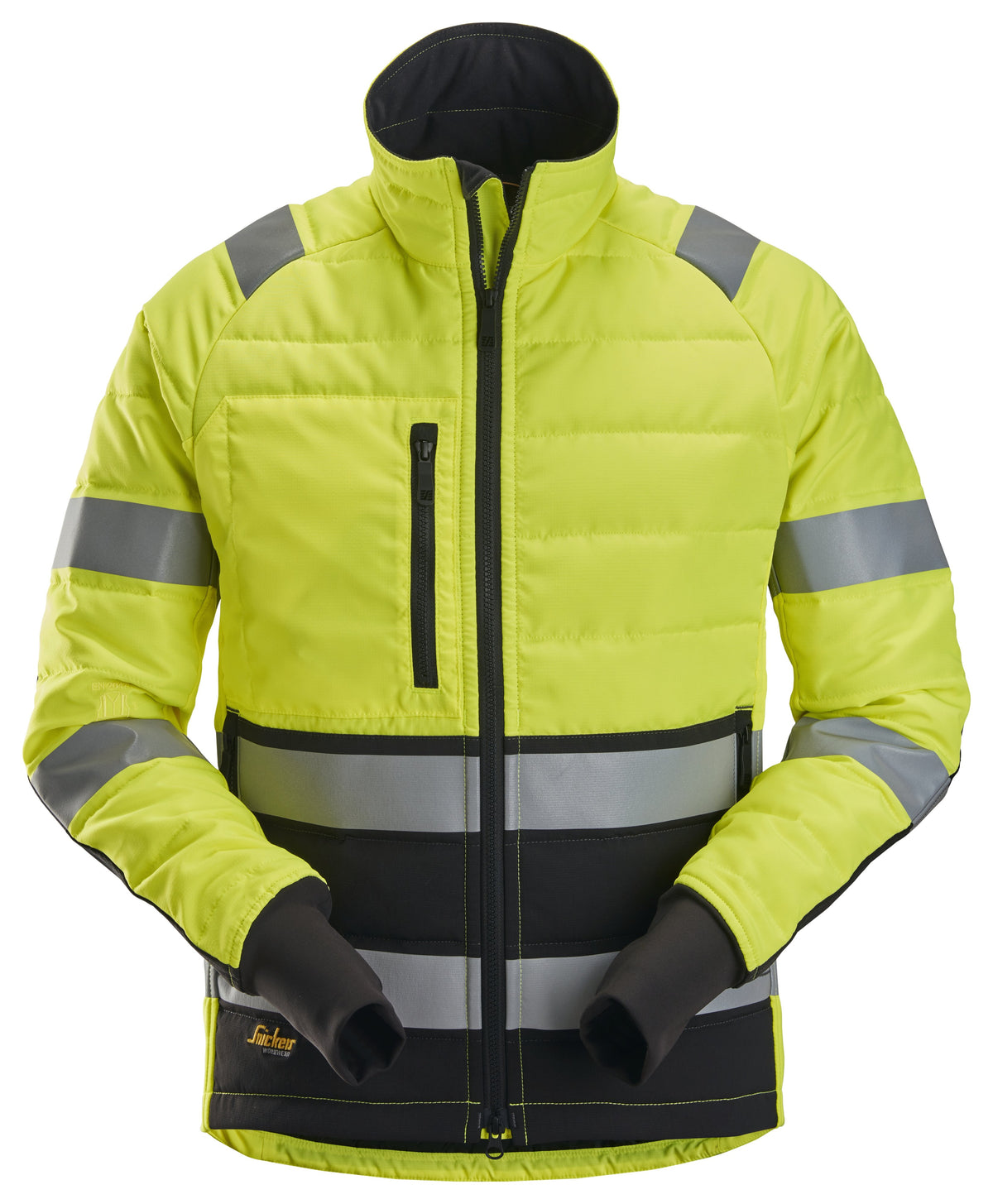 Snickers Workwear High-Vis Class 2, Light Padded Jacket in Hi-Vis Yellow/Black