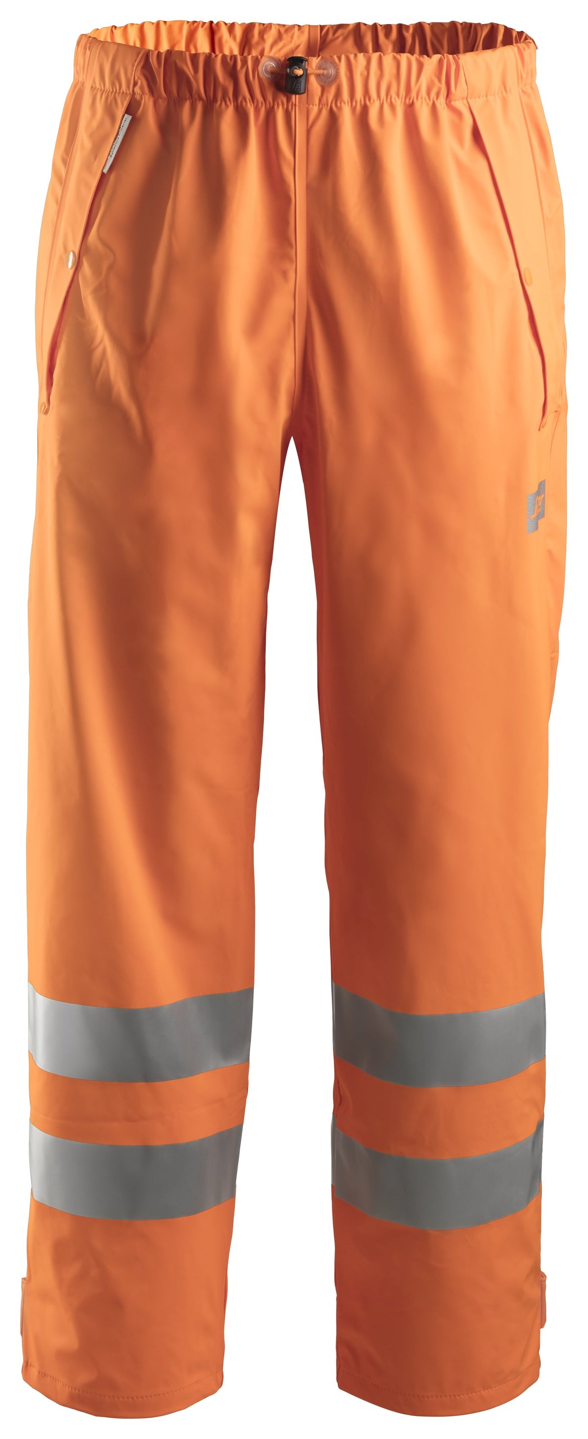Snickers Workwear High-Vis Class 2, PU Rain Trousers in Hi-Vis Orange