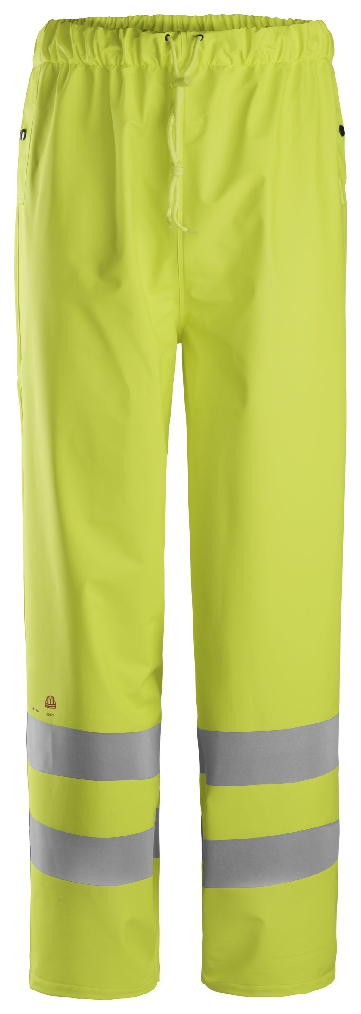 Snickers Workwear ProtecWork, Rain Trousers PU, High-Vis Class 2 in Hi-Vis Yellow
