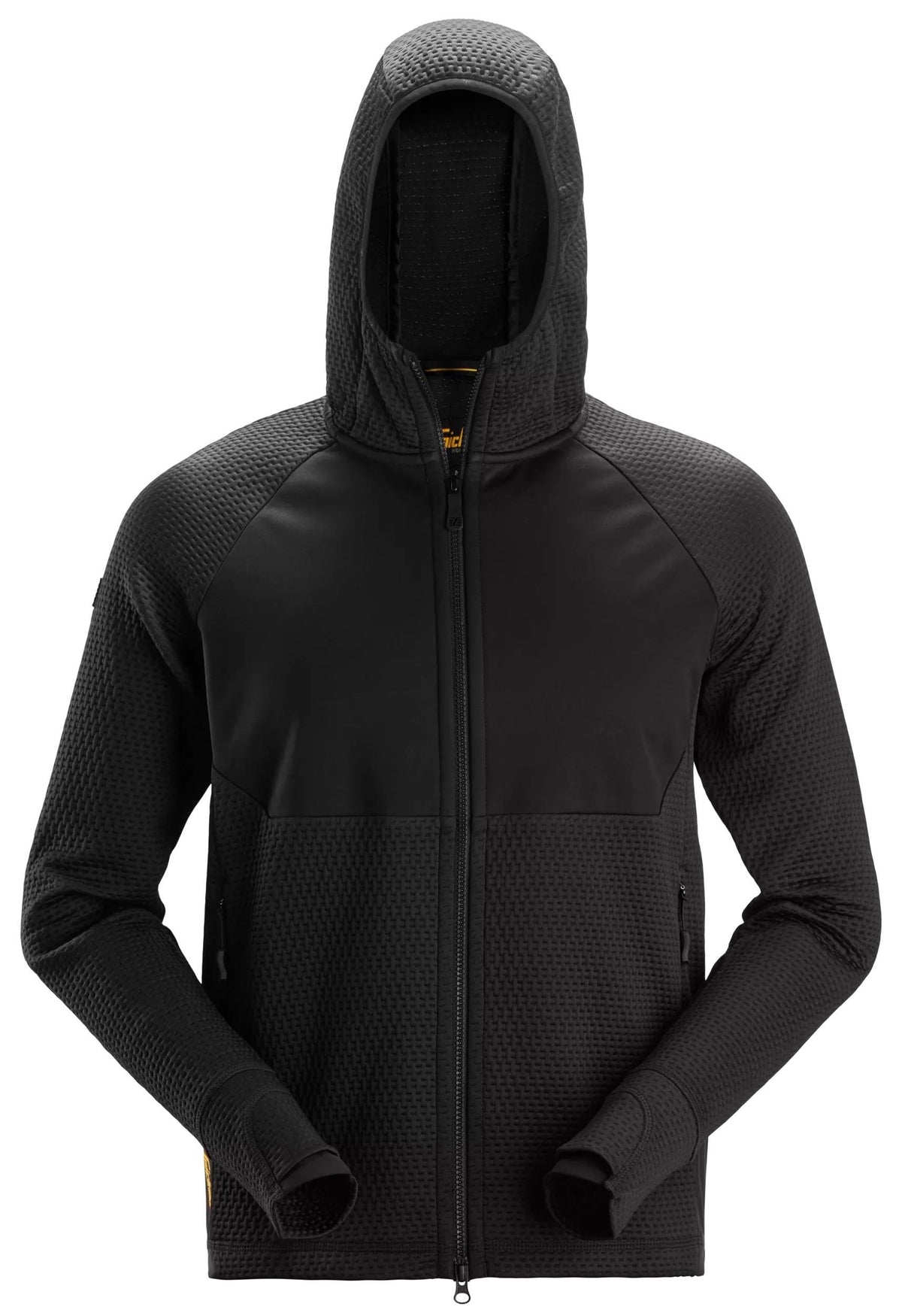 Snickers Workwear FlexiWork, Full-Zip Midlayer Hoodie in Black/Black