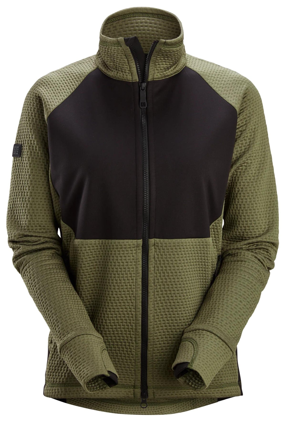 Snickers Workwear FlexiWork, Women’s Midlayer Jacket in Khaki Green/Black