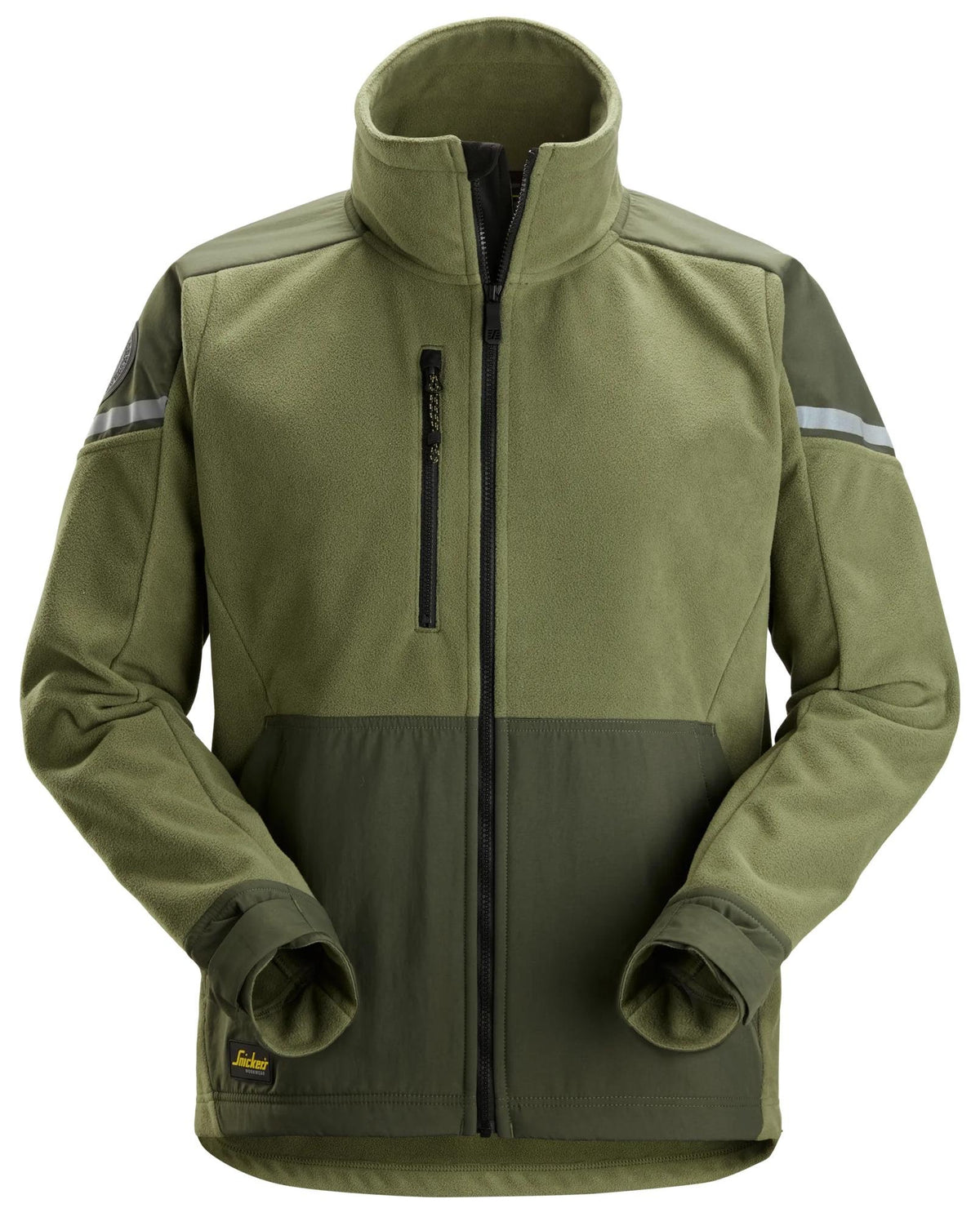 Snickers Workwear Windblocker Fleece Jacket in Khaki Green/Dark Khaki Green