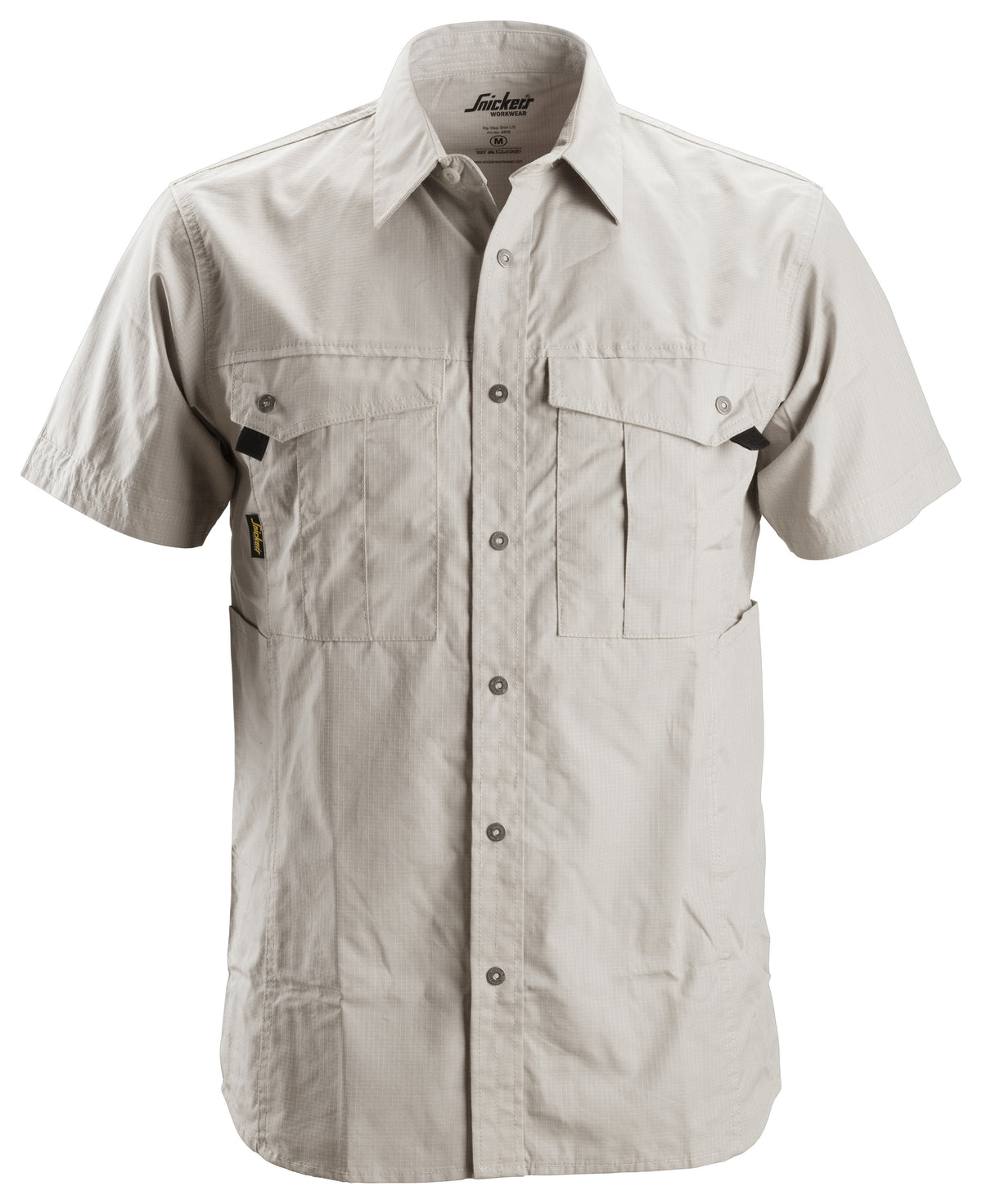Snickers Workwear Rip Stop Shirt, Short Sleeve in Aluminium