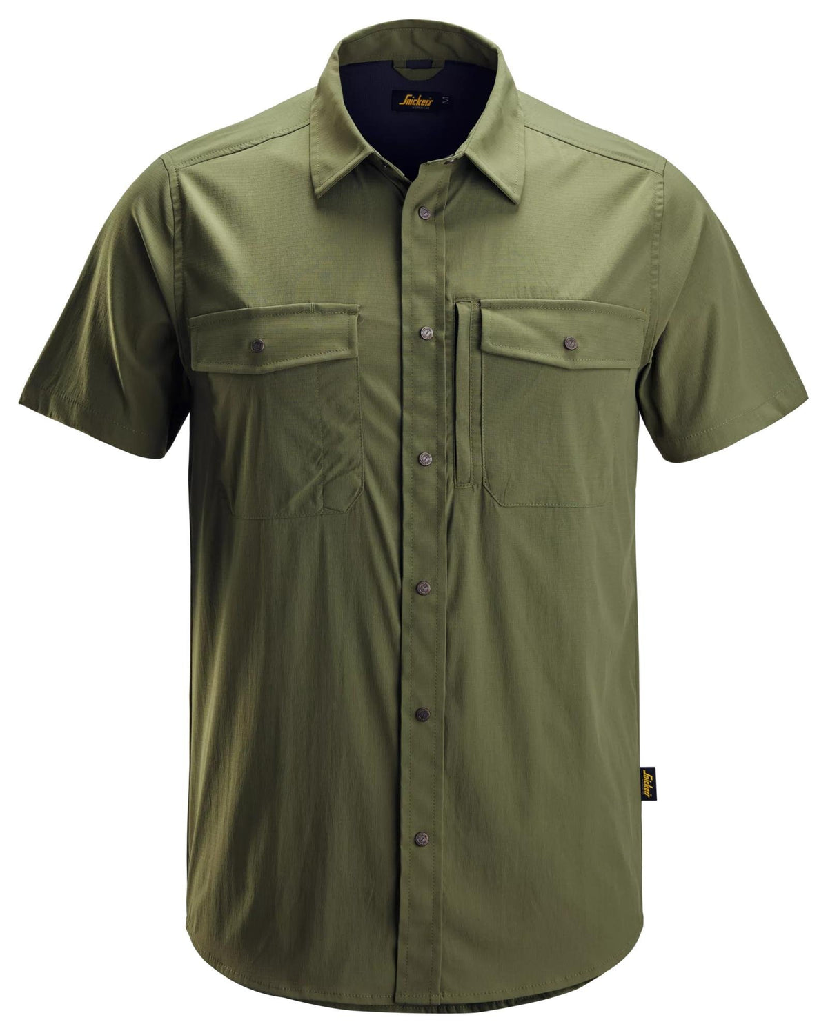 Snickers Workwear LiteWork, Wicking Short Sleeve Shirt in Khaki Green