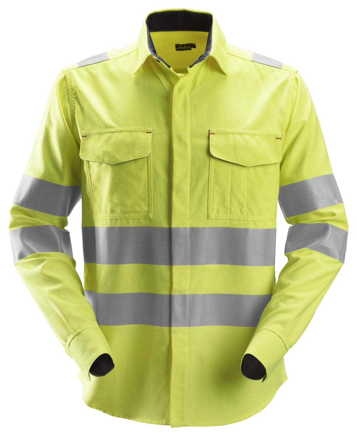 Snickers Workwear ProtecWork, Long Sleeve Shirt, High-Vis Class 3 in Hi-Vis Yellow