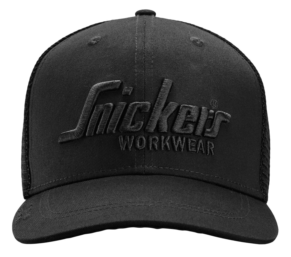 Snickers Workwear Trucker Cap in Black/Black