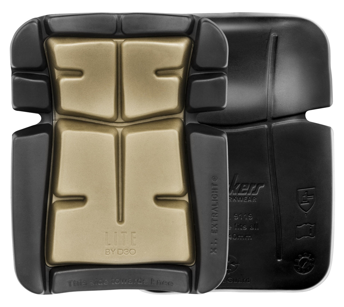 Snickers Workwear D3O® Lite Floorlayer Kneepads in Black/Sand