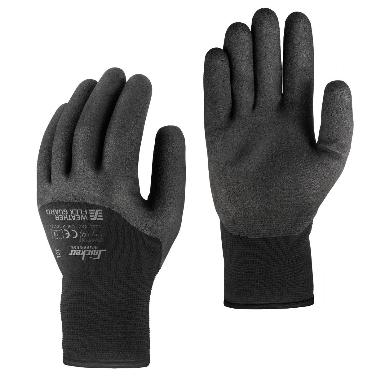 Snickers Workwear Weather Flex Guard Gloves in Black/Black