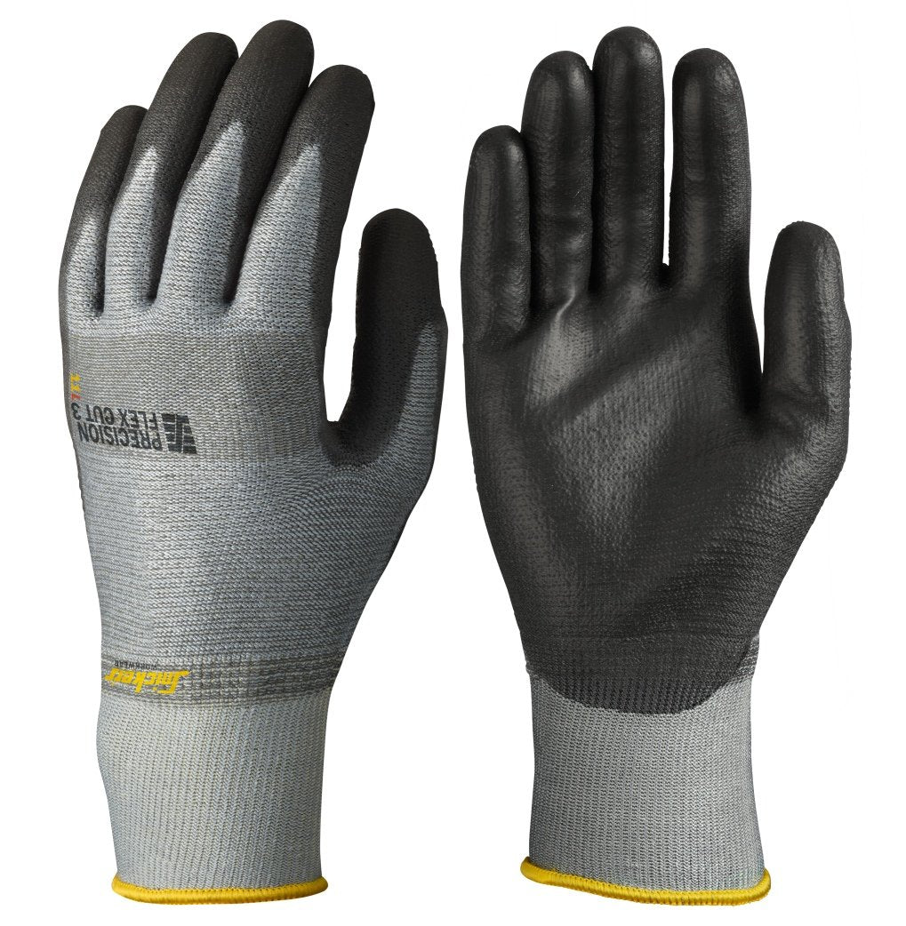 Snickers Workwear Precision Flex Cut 3 Gloves in Stone Grey/Black
