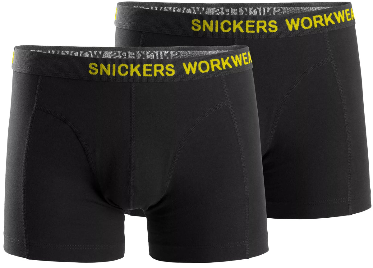 Snickers Workwear Stretch Boxers 2-pack in Black/Yellow