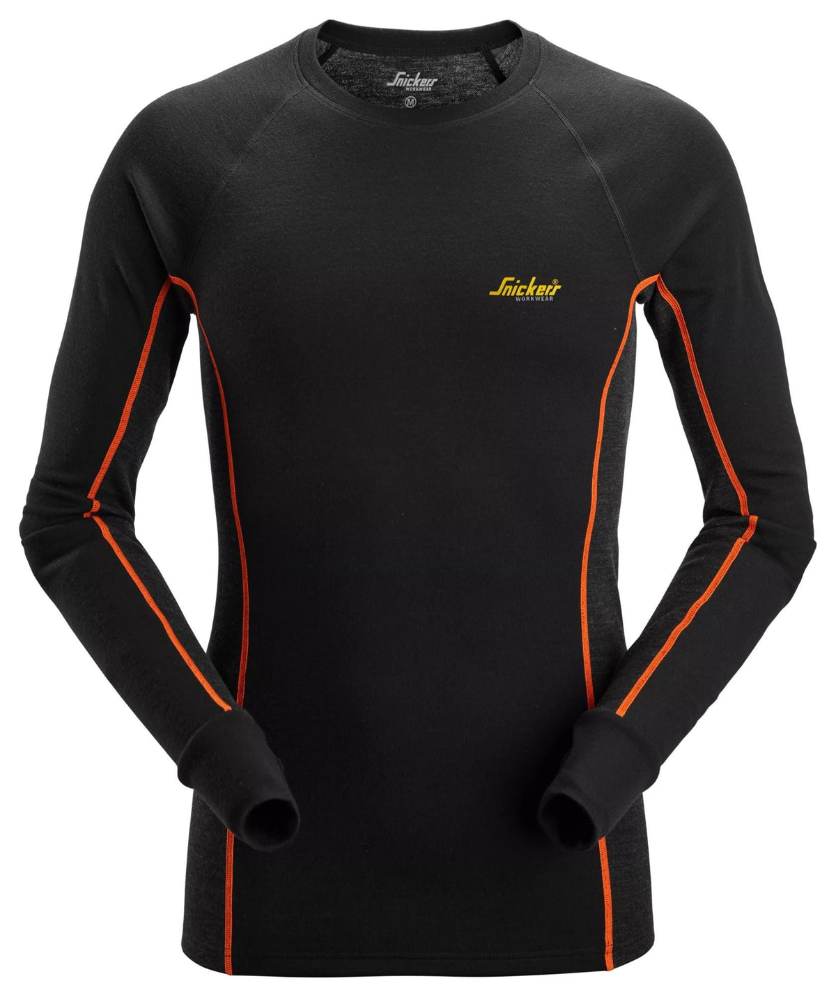 Snickers Workwear Merino Base Layer, Stay Warm Top in Black/Anthracite Melange