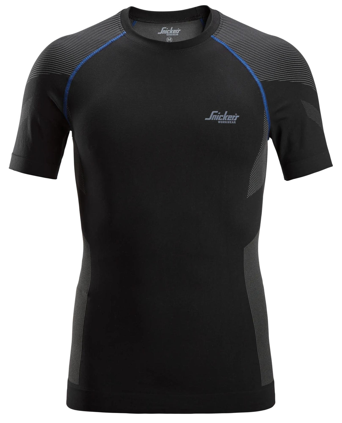 Snickers Workwear Seamless Base Layer, In Motion Short Sleeve Top in Black/Grey