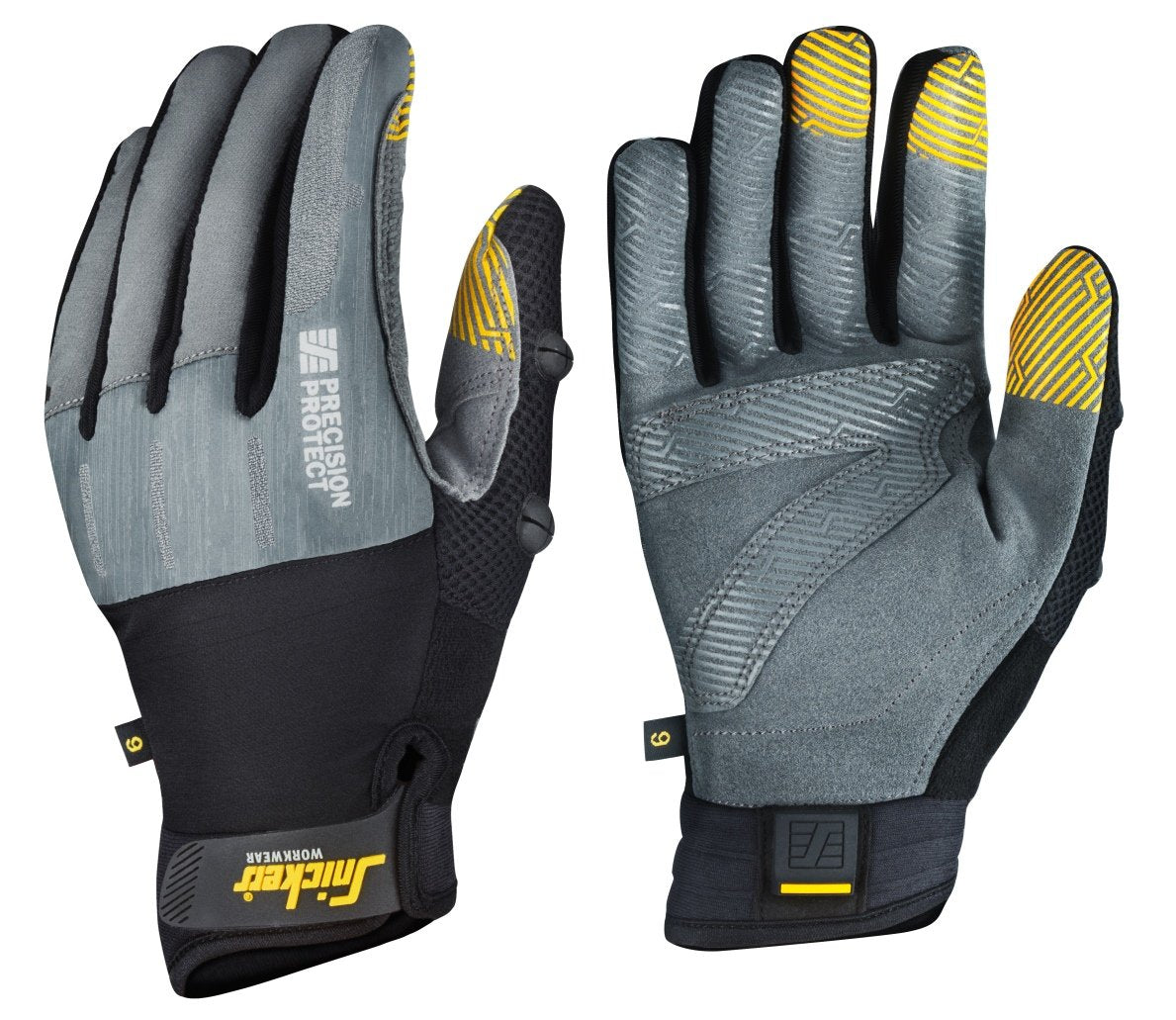 Snickers Workwear Precision Protect Gloves in Stone Grey/Black