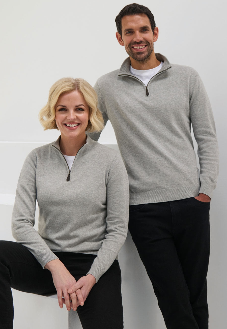 Brook Taverner Taylor 1/4 Zip Jumper in Silver, image 7