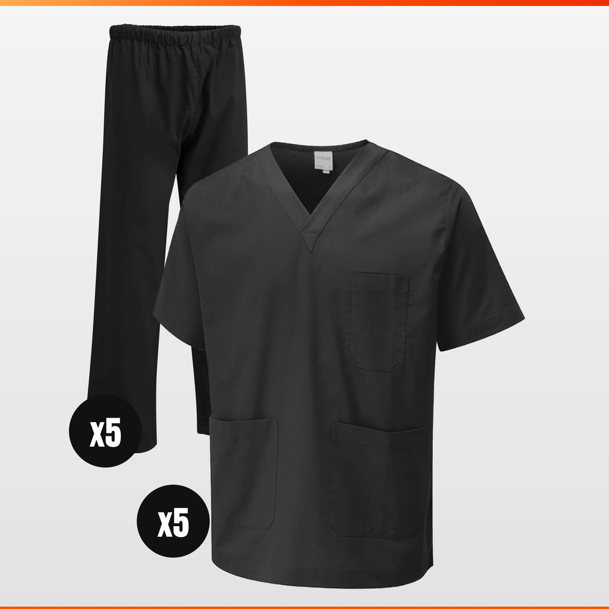 Uneek x5 Scrubs Pack – workwear bundle with free logo, The Workwear Co