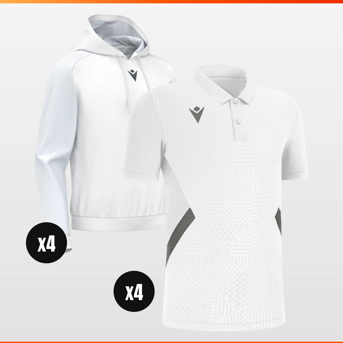Macron x4 Polo + x4 Hoodie Pack – workwear bundle with free logo, The Workwear Co