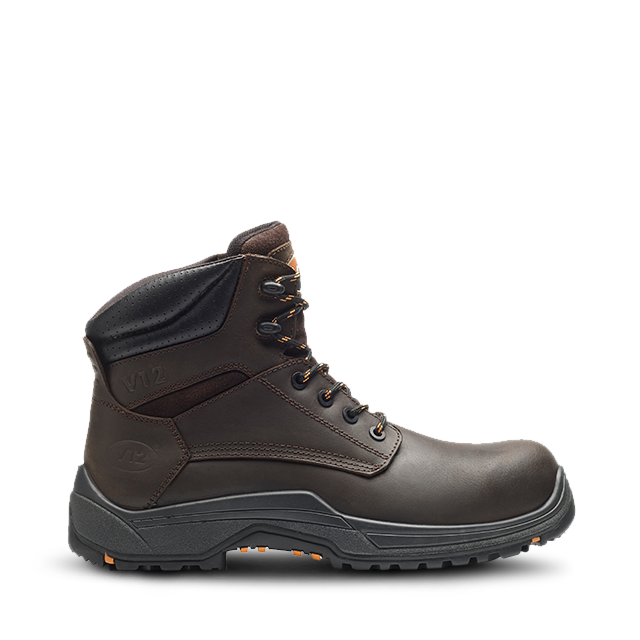 V12 Bison IGS VR601.01 S3 SRC HRO safety boot in Brown – side