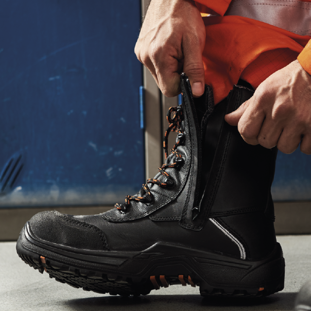 V12 Defiant IGS E1300.01 S3L SR HRO safety boot in Black – side-zip