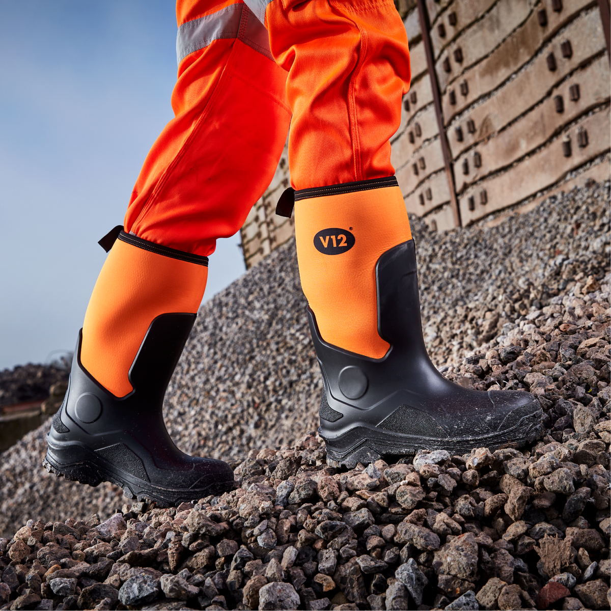 V12 Groundworker V2110 SR FO safety boot in Black/Orange – 6