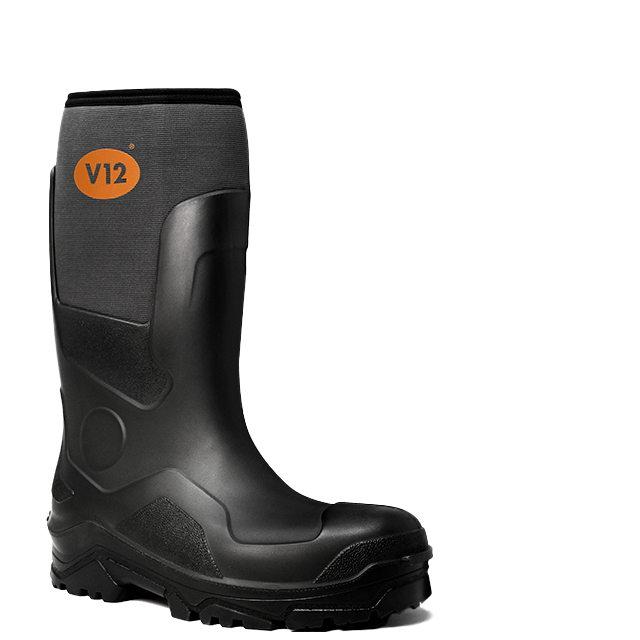 V12 Groundworker V2115 SR FO safety boot in Black/Grey – front-3