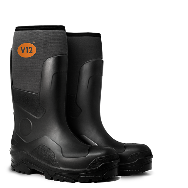 V12 Groundworker V2115 SR FO safety boot in Black/Grey – front