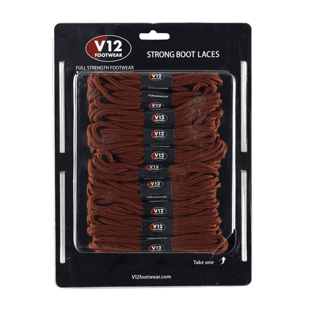 V12 Light Brown Strong Boot Laces (10 pack) V12LCLB Light Brown Strong Boot Laces (10 pack) in Chocolate – flat