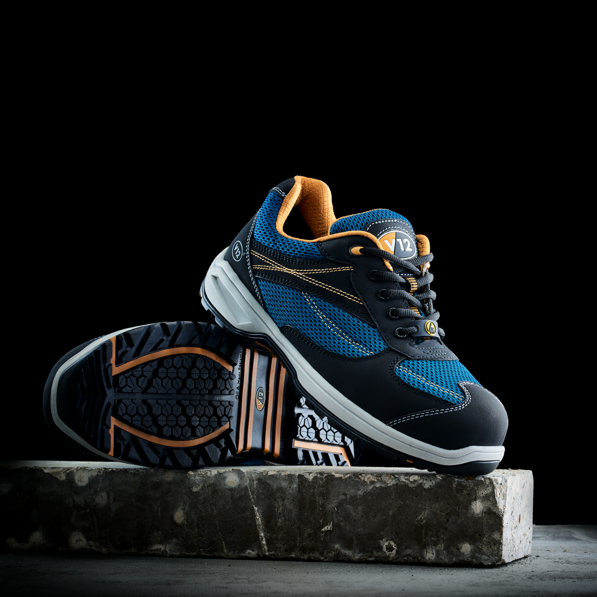 V12 Velocity IGS V1955 S1P SRC HRO safety boot in Cobalt – angle