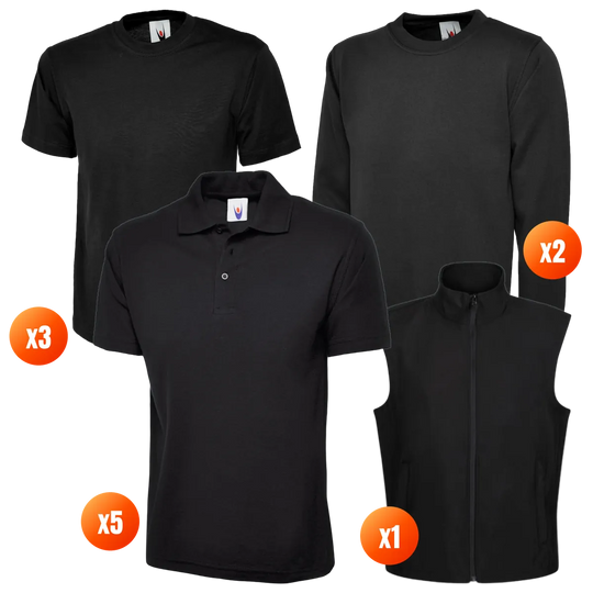 The Workwear Co Uneek x5 Polo + x3 Tee + x2 Sweatshirt + Regatta Bodywarmer Pack