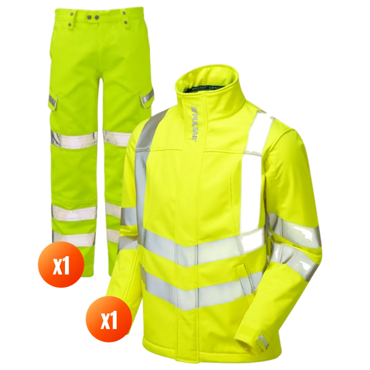The Workwear Co Pulsar Yellow Hi-Vis Softshell + Trouser Pack